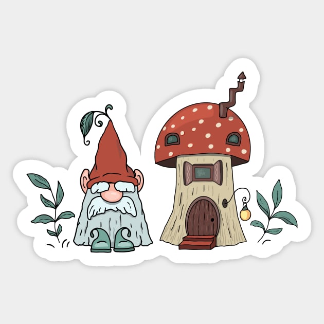 Gnome and Sticker by Irina Skaska